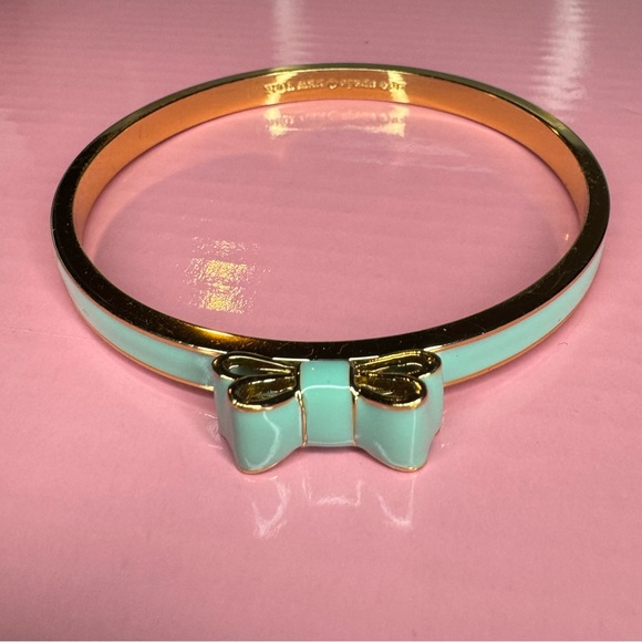 Kate Spade Bow Bangle Bracelet Tiffany Blue EUC - Picture 2 of 4